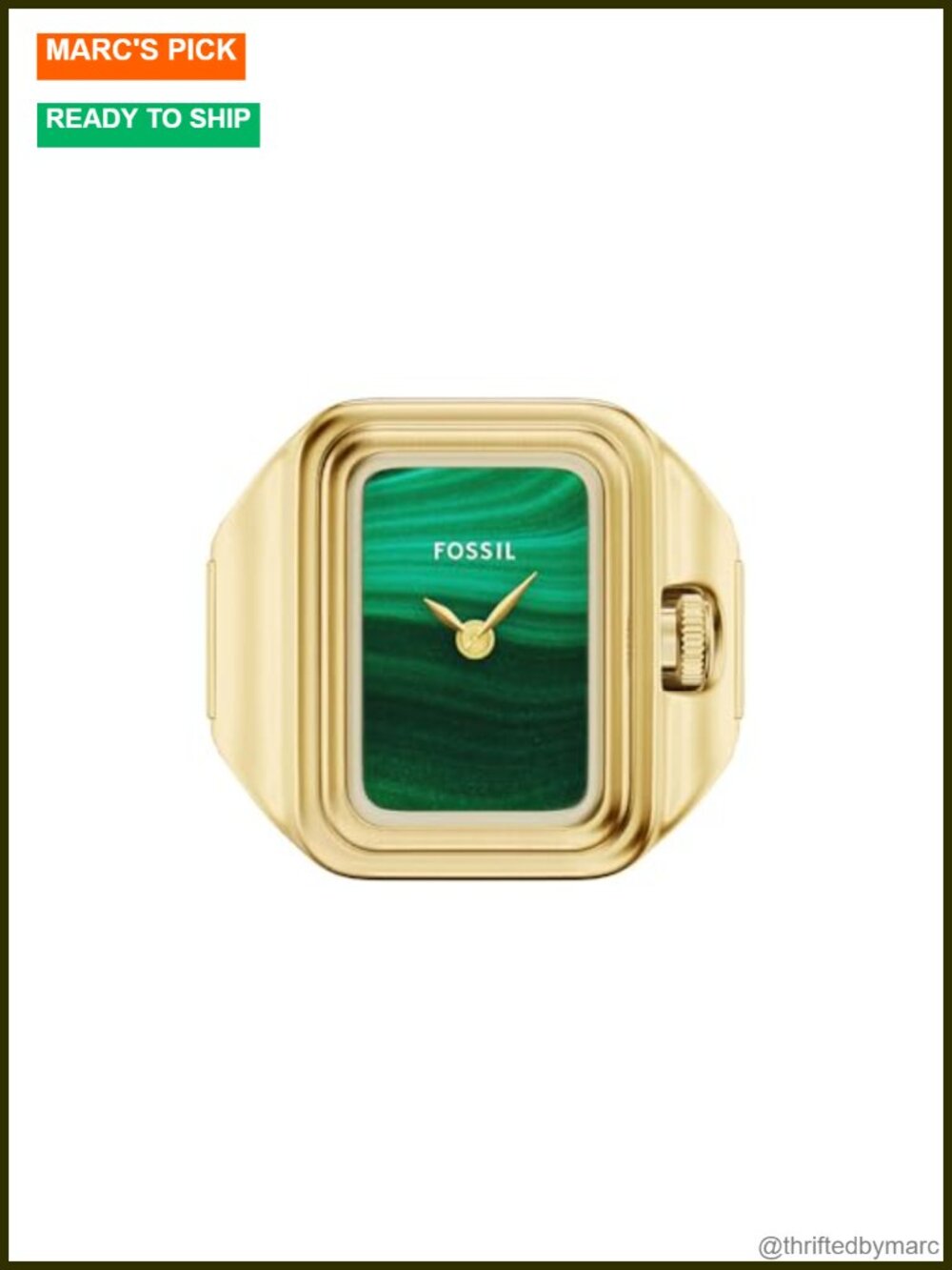 Fossil Quartz Stainless Steel Two-Hand Ring Watch for Women, Scratch Resistant,